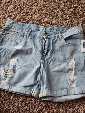 Old Navy Light Wash Distressed Denim Jean Shorts